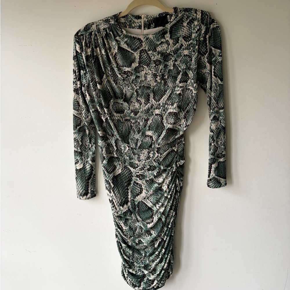 ALEXIA ADMOR Ruched Python Print Dress Size‎ XS - Picture 5 of 10